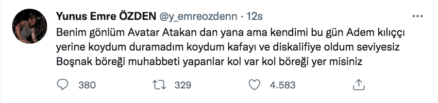 yunus emre ozden den avatar atakan in bosnak boregi sozleri icin sert elestiri